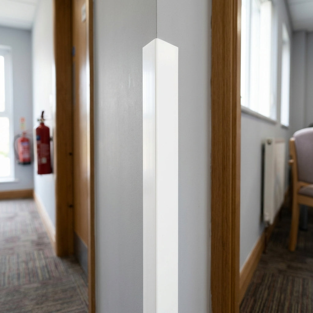White 50mm PVC Plastic Angle - Pack of 12, 2.44m Each