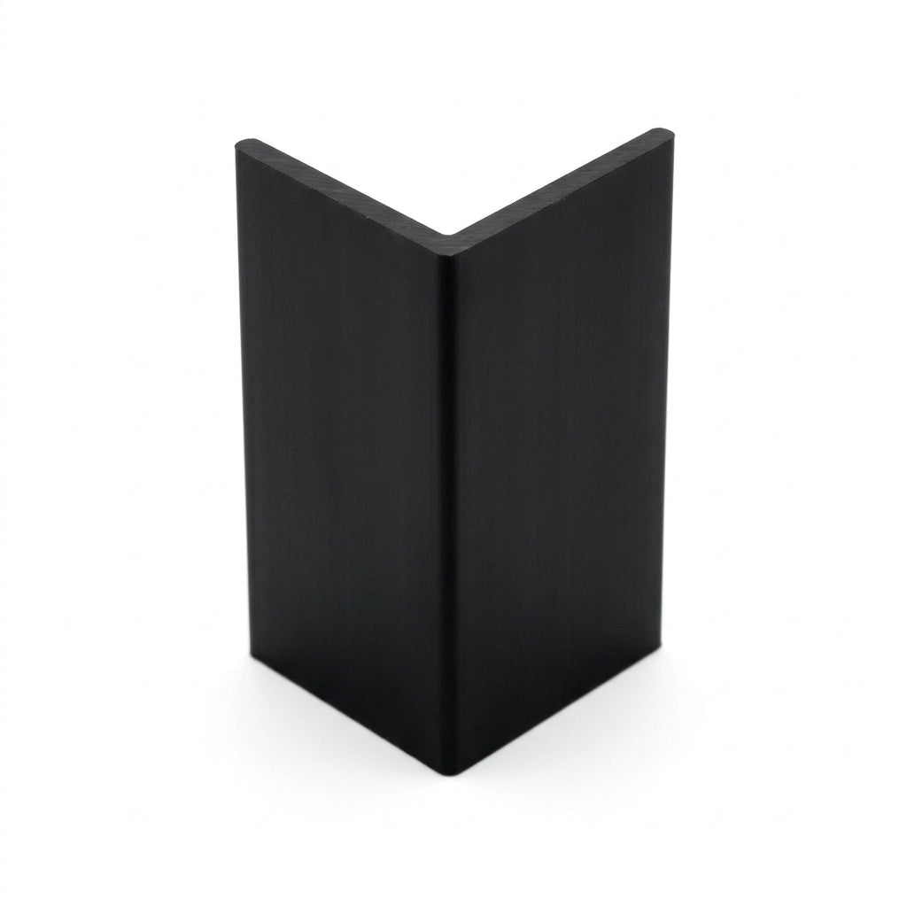 Black 50 x 25mm Unequal PVC Plastic Angle - Pack of 10, 3m Each