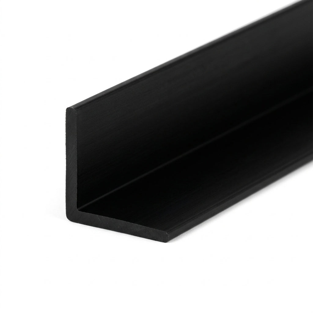 Black PVC Unequal Angle 15 x 10mm - Pack of 10, 3m Lengths