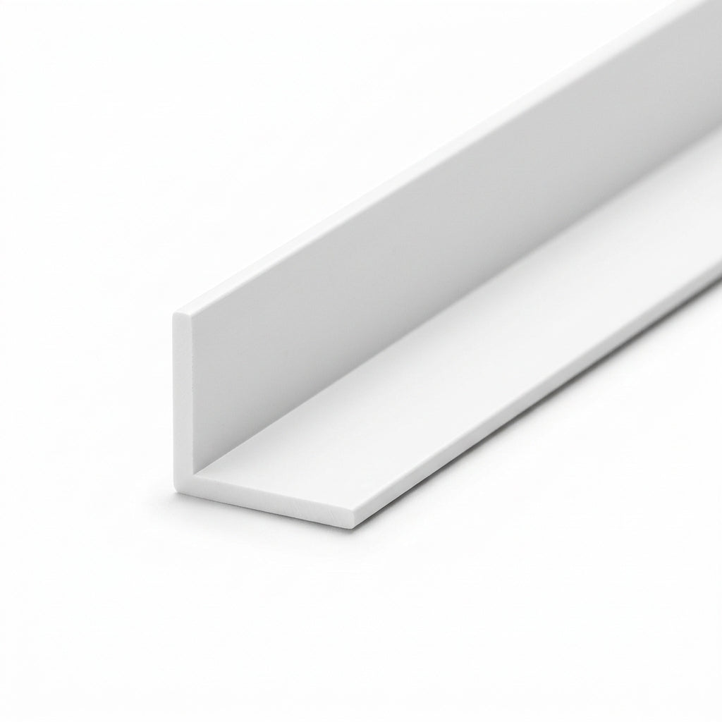 White PVC Unequal Angle 15mm x 10mm - 10 x 3m Lengths