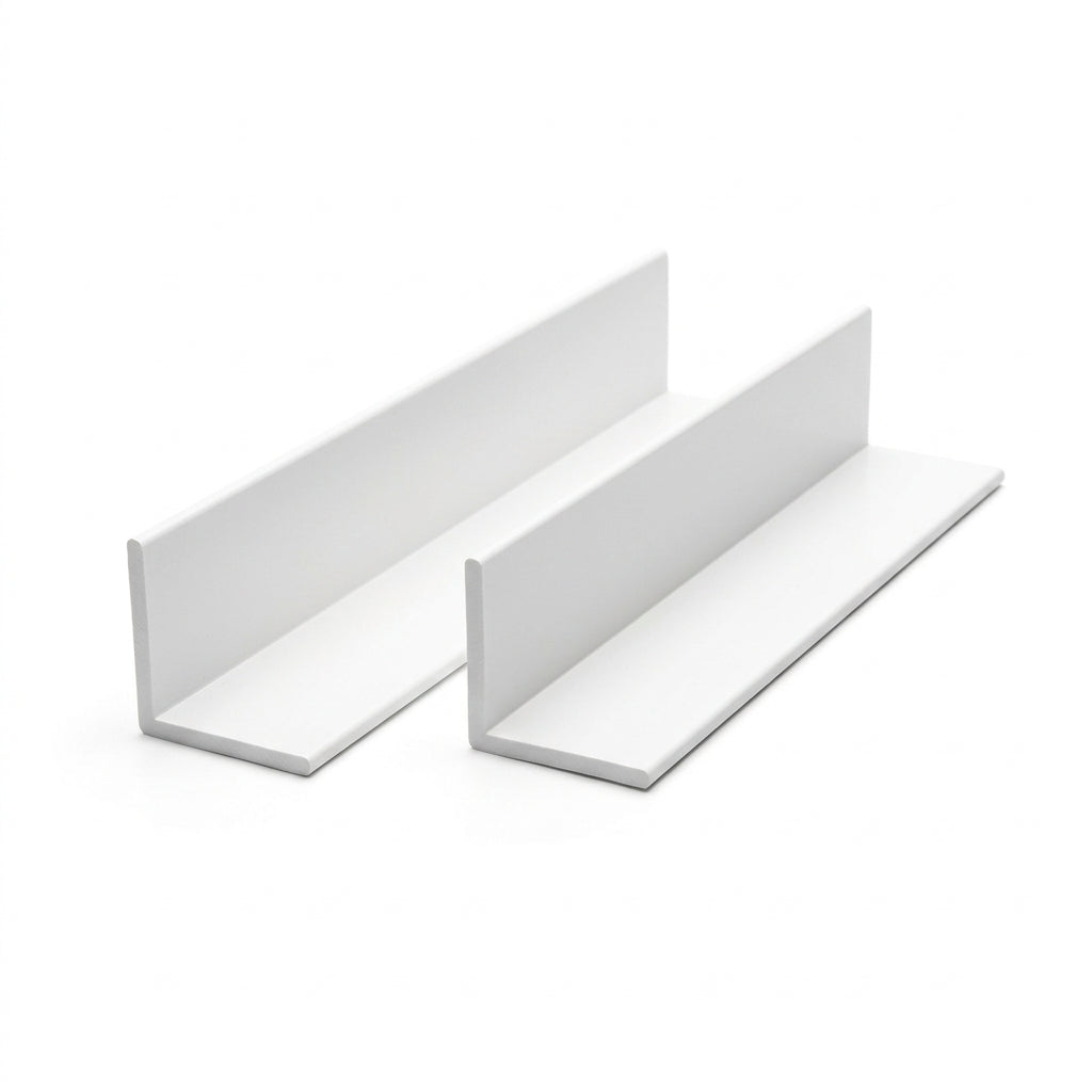 White PVC Plastic Angle 38 x 19mm - Pack of 10, 3m Lengths