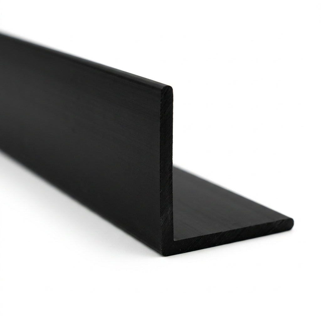 70mm Plastic Angle Black - 6 x 2.44m Lengths