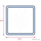 White Plastic Box Section - 50mm x 1m, Pack of 5 Lengths