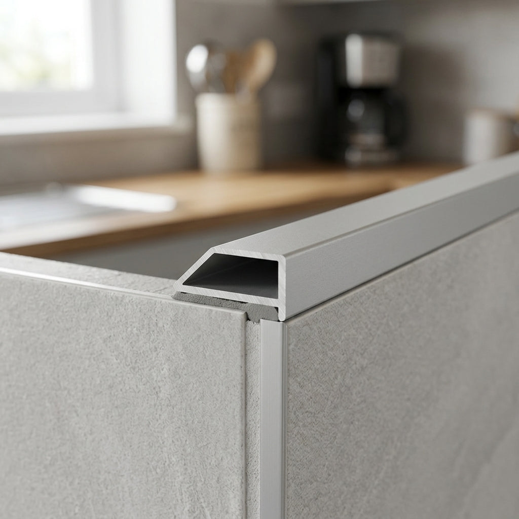 Square Edge Metal Laminate Floor Edging Matt Silver - 3 x 2.7m Lengths