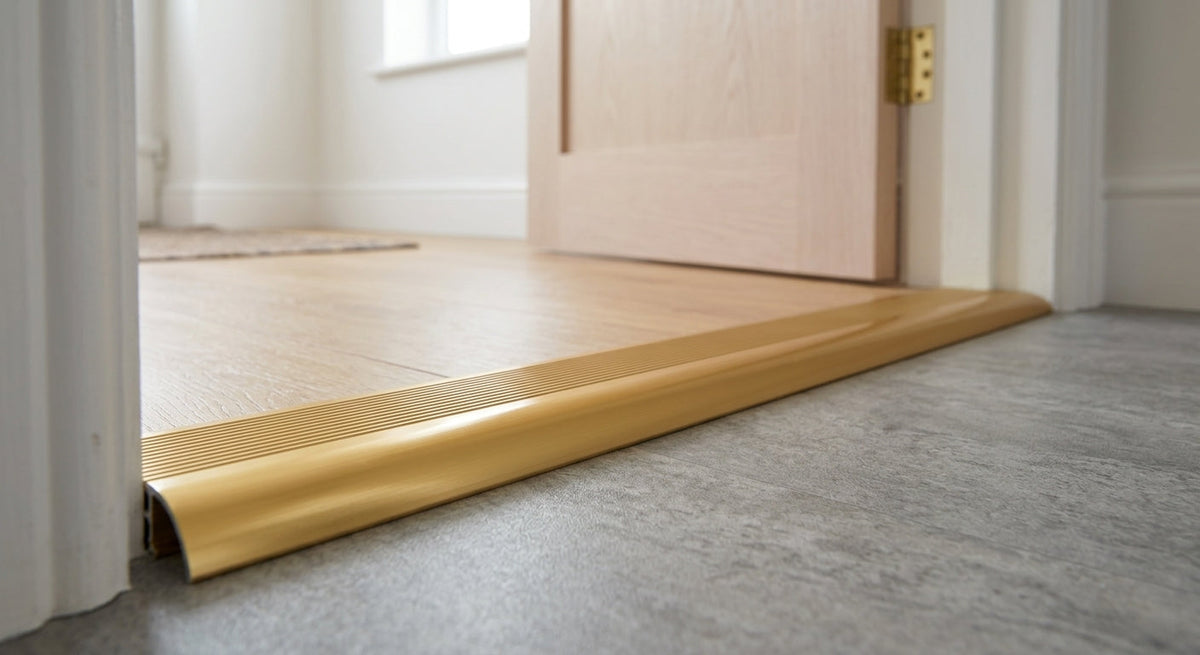 Matt Gold Aluminium Floor Edging - 5 x 0.895m Lengths