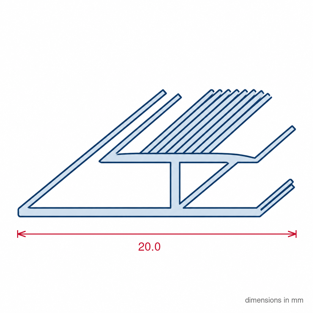 Double Edge Matt Gold Aluminium Edging - 5 x 0.895m Lengths