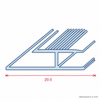 Double Edge Matt Gold Aluminium Edging - 5 x 0.895m Lengths