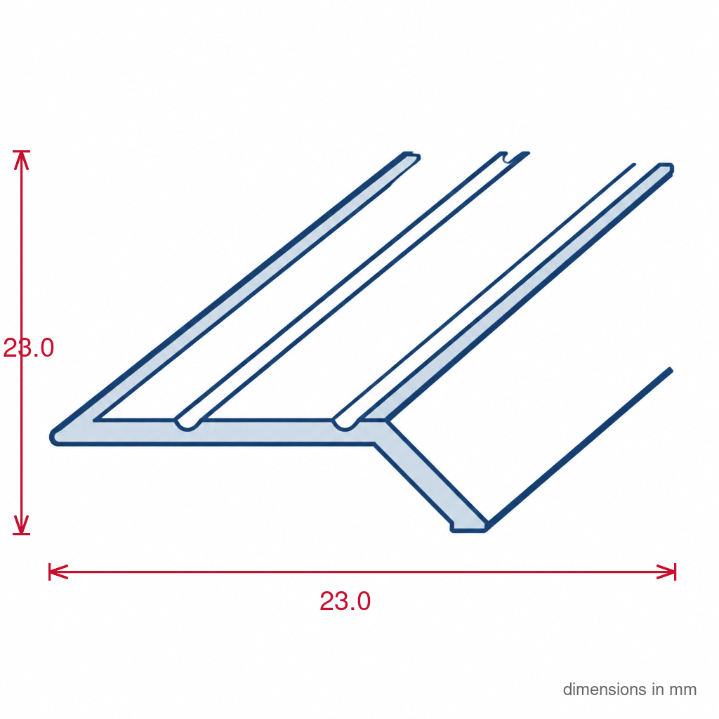 Matt Gold Aluminium Angle Edge - 5 x 0.895m Lengths