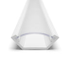 PVC Muffin Mounting Profile White/White Frosted - 5 x 3m Lengths