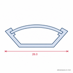 PVC Muffin Mounting Profile White/White Frosted - 5 x 3m Lengths