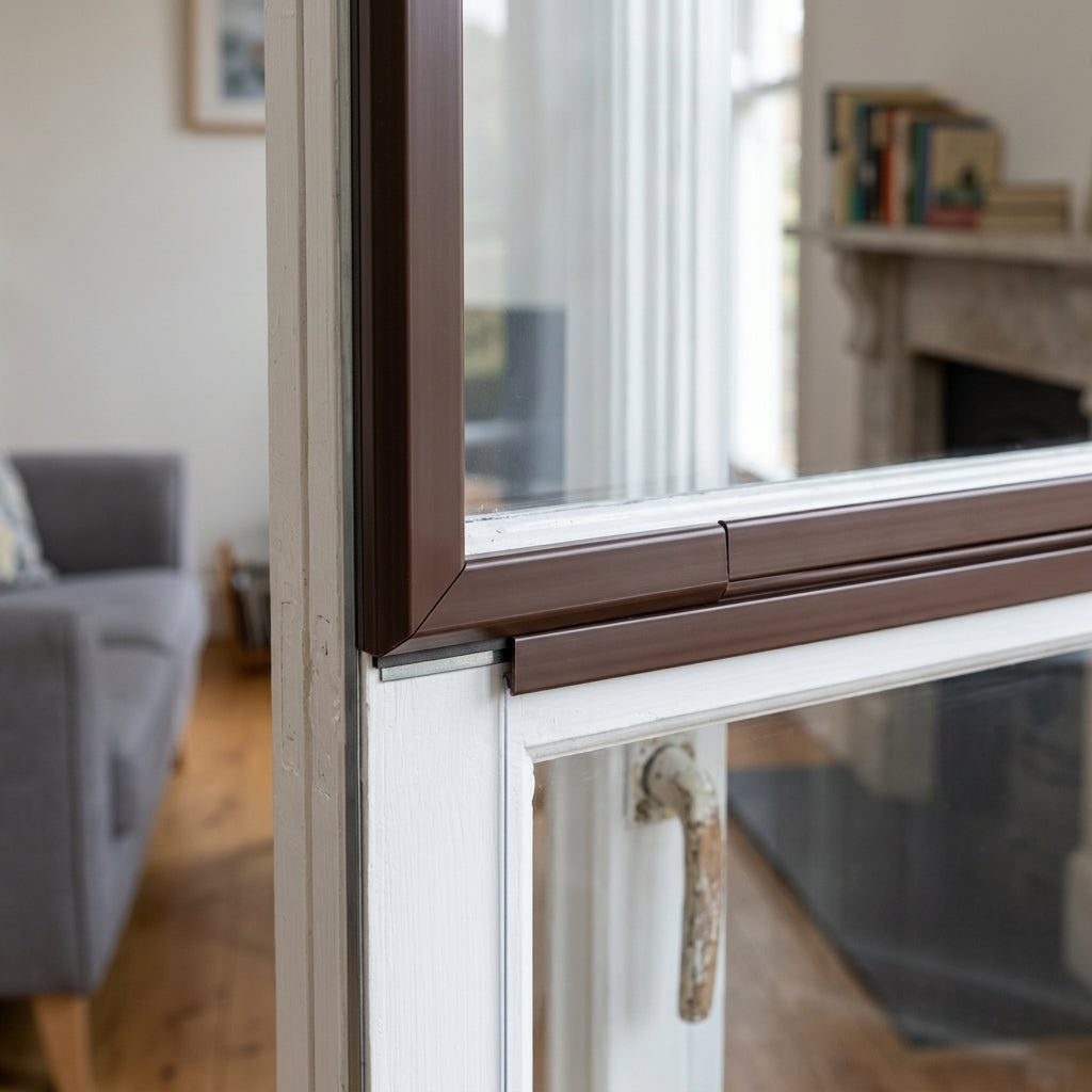 Nut Brown Magnetic Secondary Glazing - 10 x 2.44m Lengths