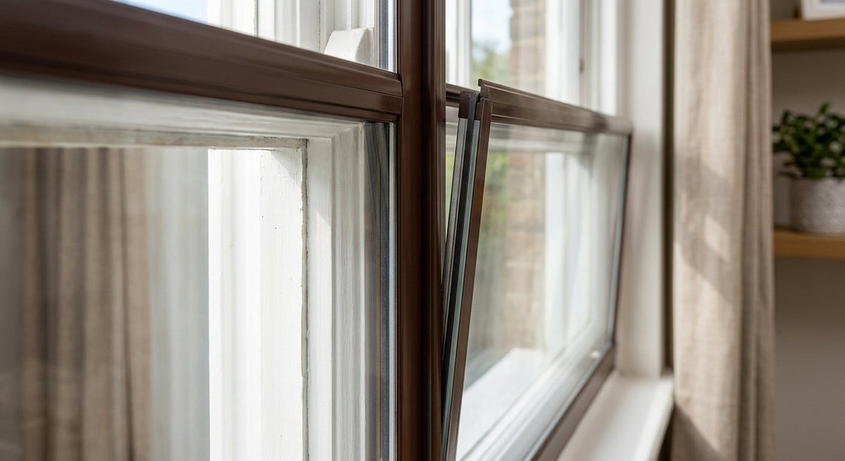 Magnetic Secondary Glazing Sash Section 4mm Nut Brown