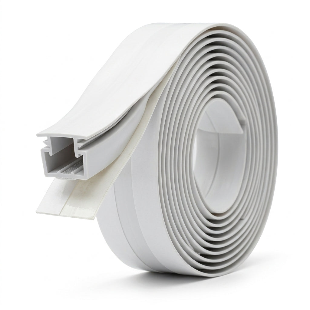 10mm Micro White Mini Trunking Profile - 12 x 2.44m Lengths