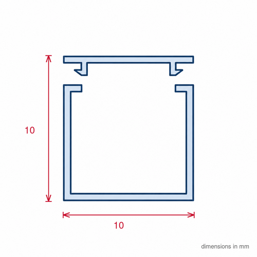 10mm Micro White Mini Trunking Profile - 12 x 2.44m Lengths