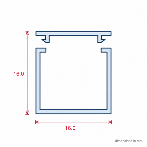 16mm Plain White Mini Trunking - 12 x 2.44m Lengths
