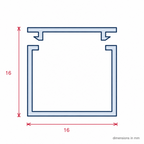 16mm White Mini Trunking Profile - 12 x 2.44m Lengths