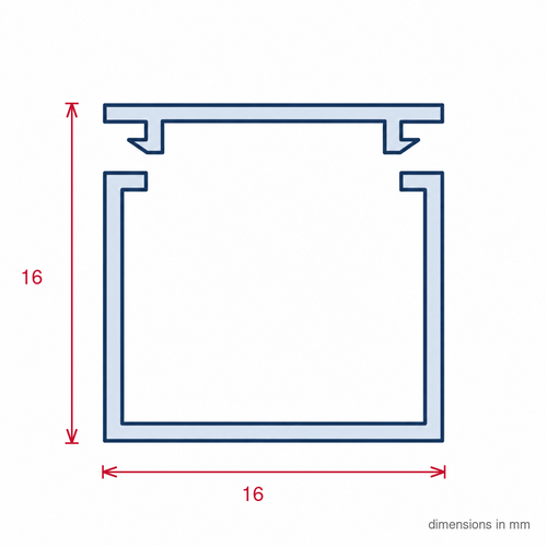 16mm White Mini Trunking Profile - 12 x 2.44m Lengths