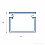 16mm Shallow White Mini Trunking - 12 x 2.44m Lengths