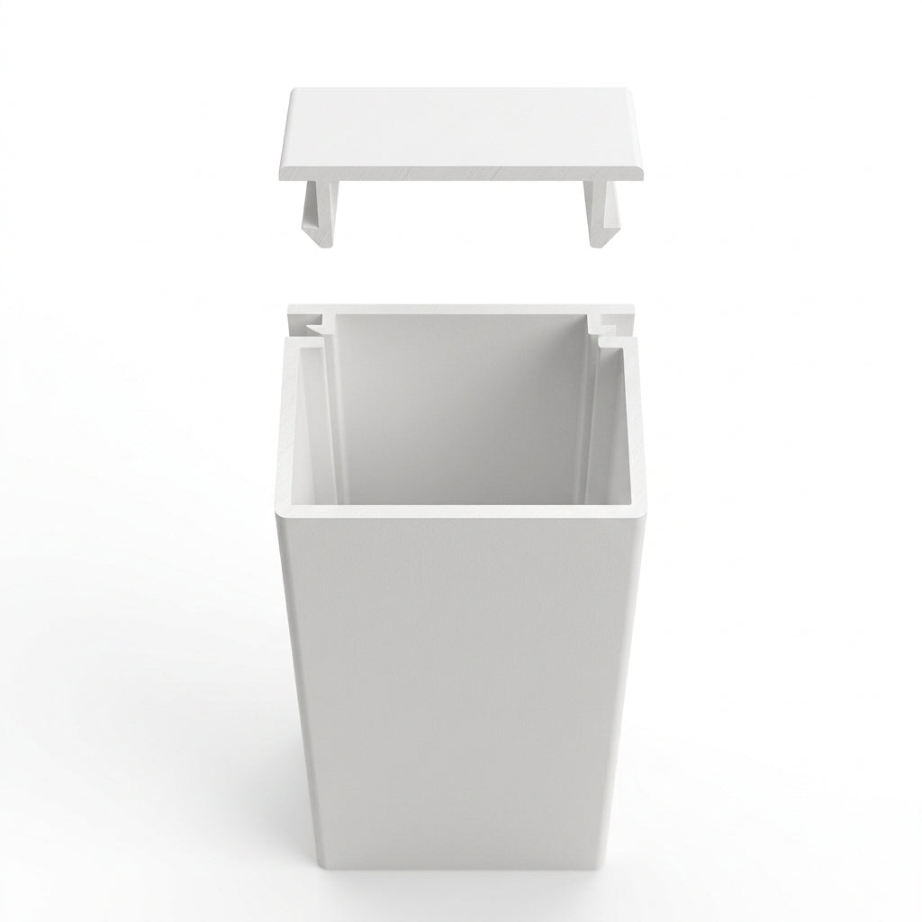 25mm Plain White Mini Trunking Profile - 12 x 2.44m Lengths