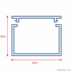 25mm Plain White Mini Trunking Profile - 12 x 2.44m Lengths