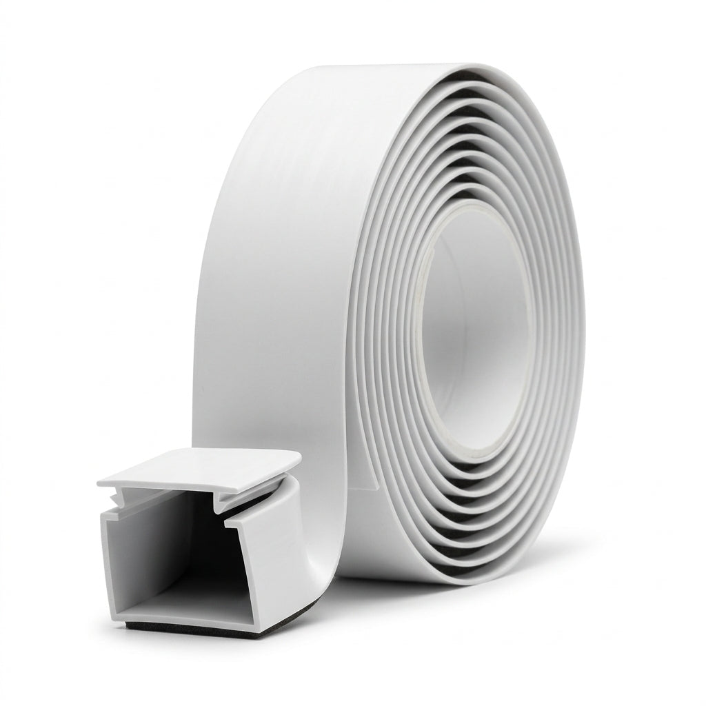 25mm Mini Trunking Profile with Tape White - 10 x 3m Lengths