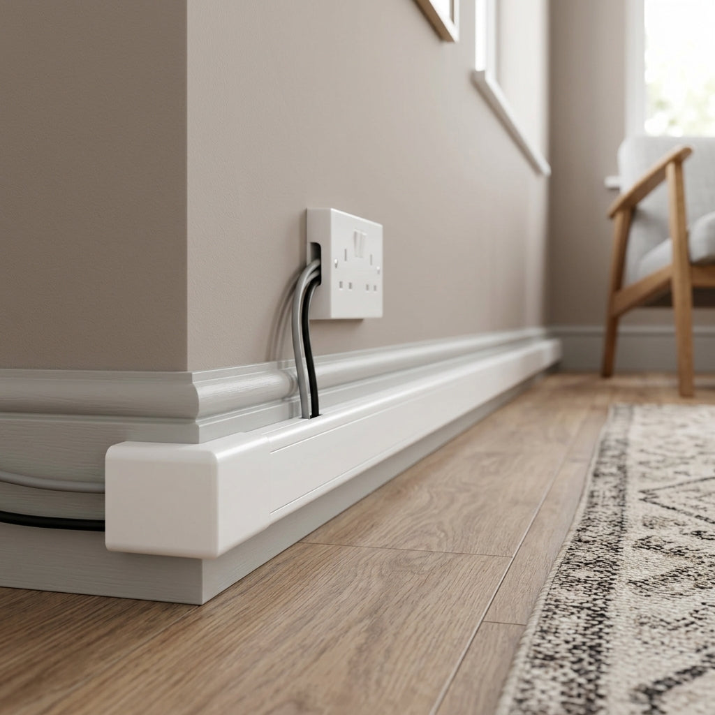 25mm Mini Trunking Profile with Tape White - 10 x 3m Lengths
