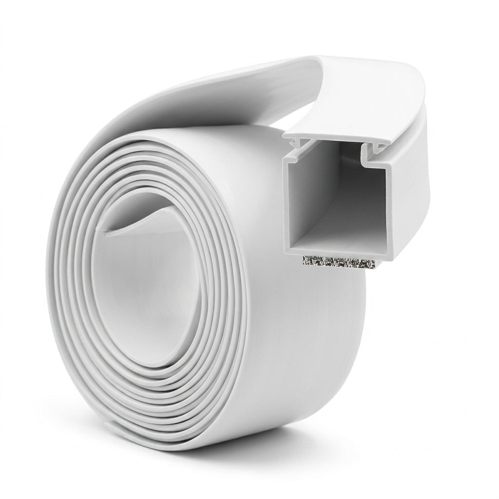 25mm Deep White Mini Trunking Profile - 6 x 2.44m Lengths