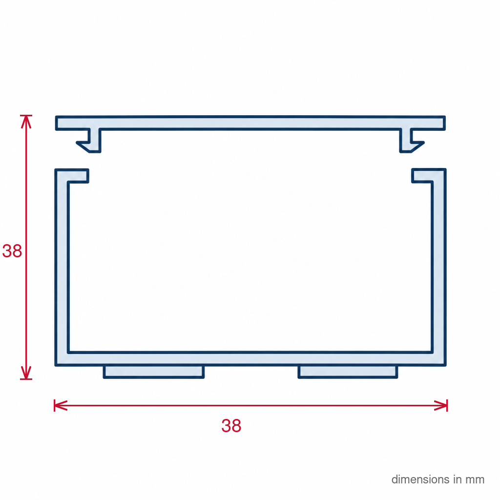 38mm Mini Trunking Profile with Tape White - 16 x 1.83m Lengths