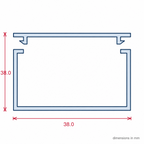 38mm Plain White Mini Trunking Profile - 12 x 2.44m Lengths