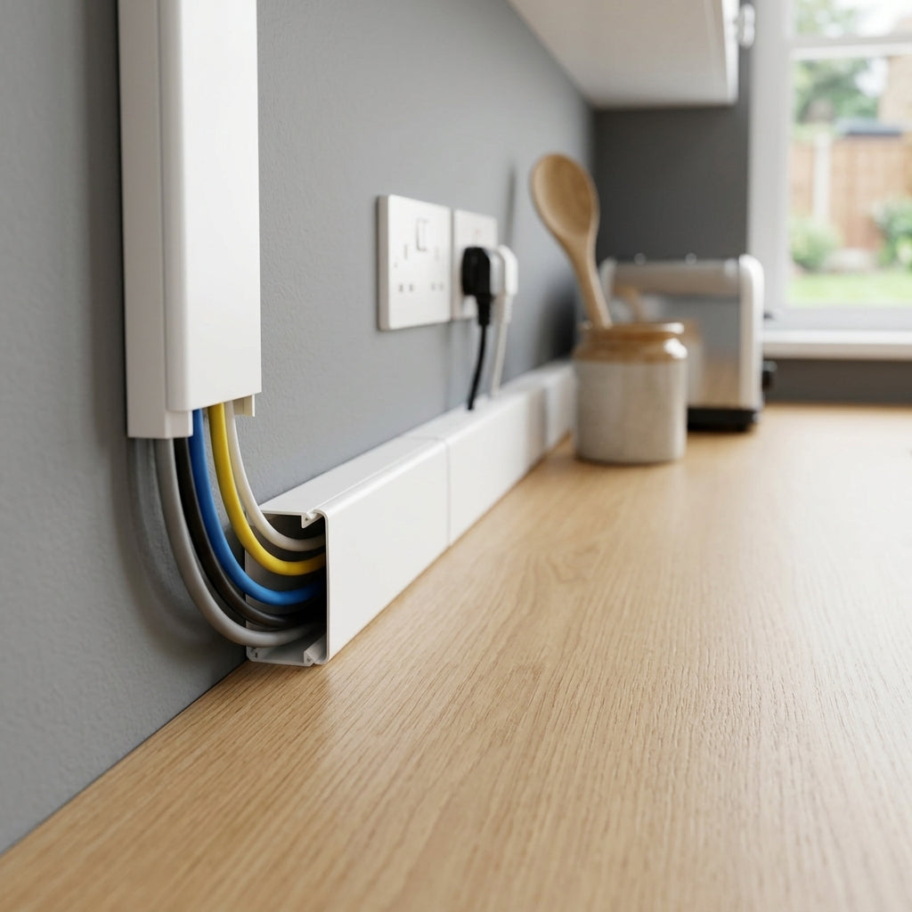 38mm Plain White Mini Trunking Profile - 12 x 2.44m Lengths