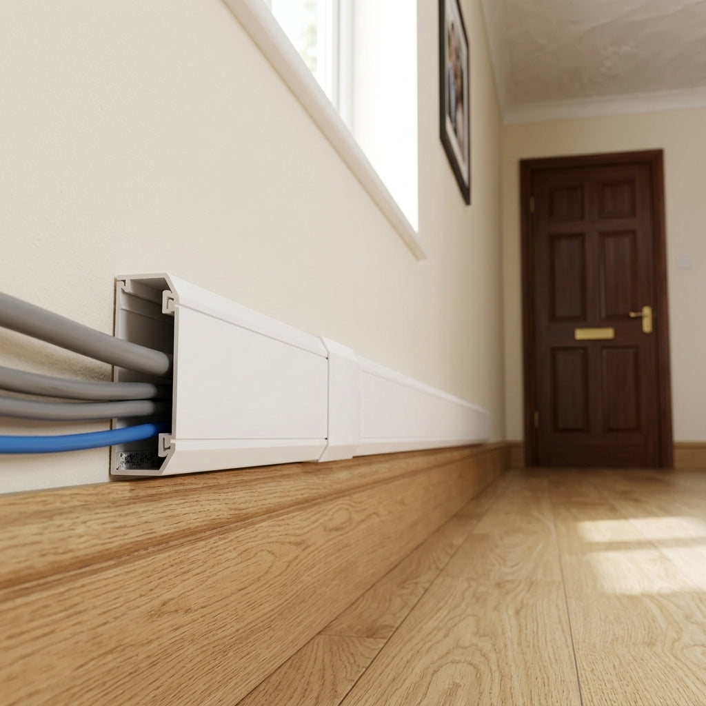 38mm White Mini Trunking - 10 x 3m Lengths