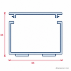 38mm Deep White Mini Trunking Profile - 6 x 2.44m Lengths