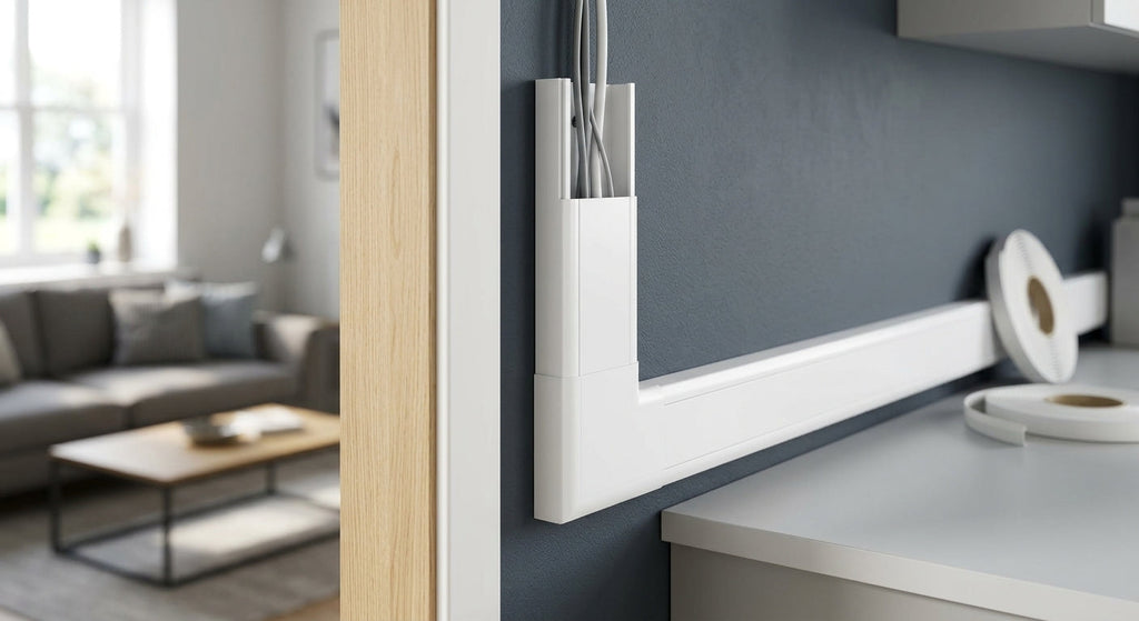 38mm Deep White Mini Trunking Profile - 6 x 2.44m Lengths