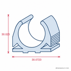 White Single Pipe Clips 50 Pack - 1 Inch