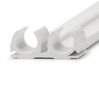White Double Pipe Clips 1 x 50 - Pack of 50