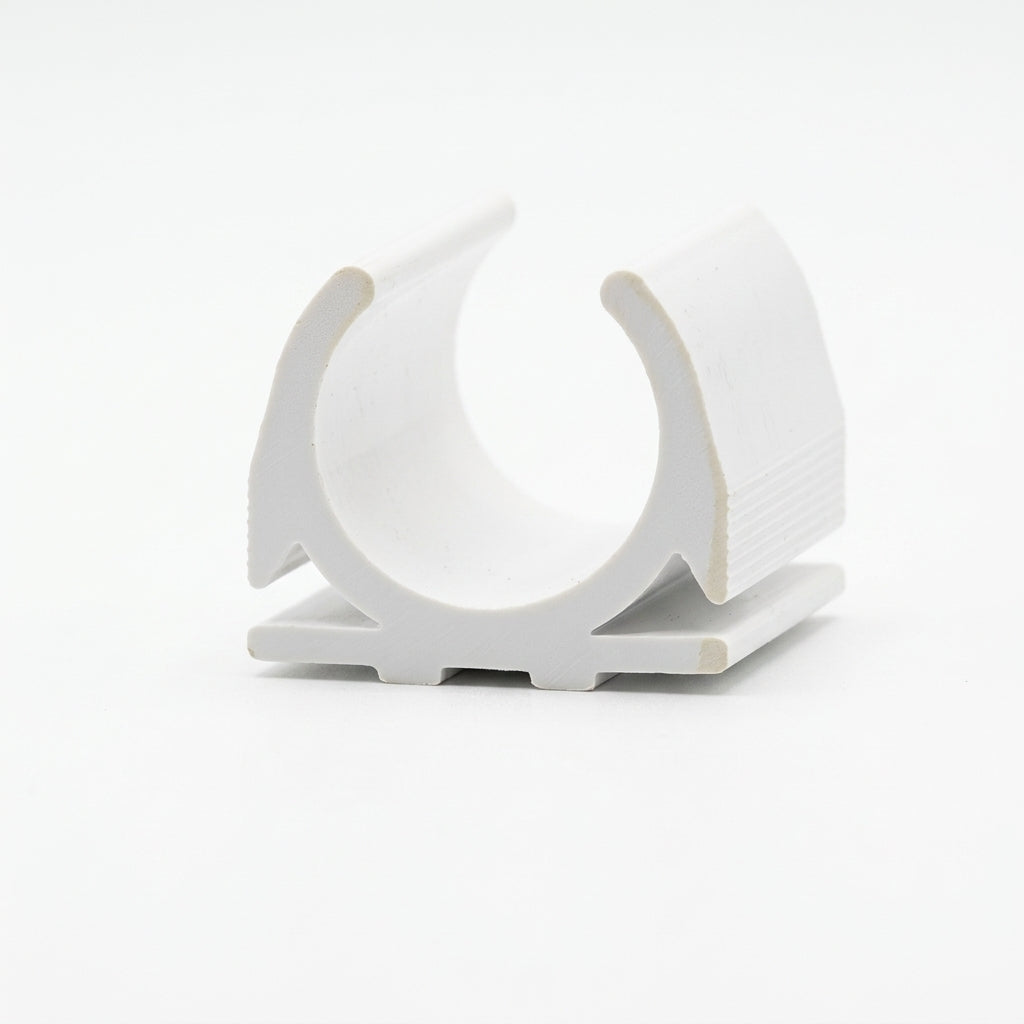 White Single Pipe Clips 50mm - Pack of 50