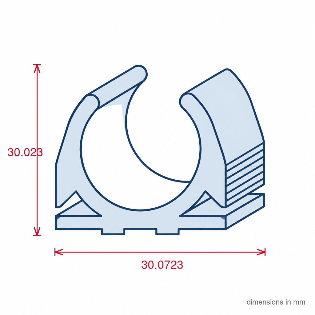 White Single Pipe Clips 50mm - Pack of 50
