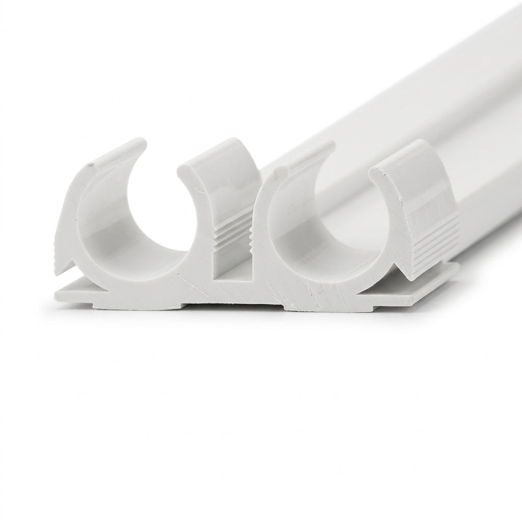 Double Pipe Clips White 1 x 50 - Pack of 50