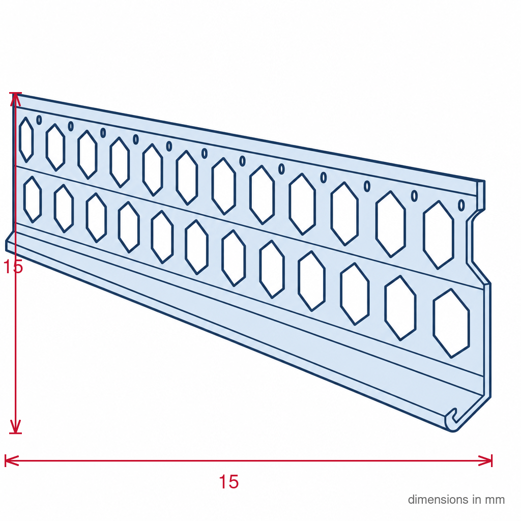 10mm Plastic Render Bellcast Bead - White - 25 x 2.5m Lengths