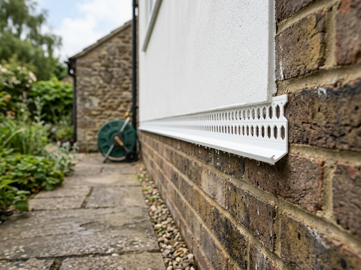 10mm Plastic Render Bellcast Bead - White - 25 x 2.5m Lengths