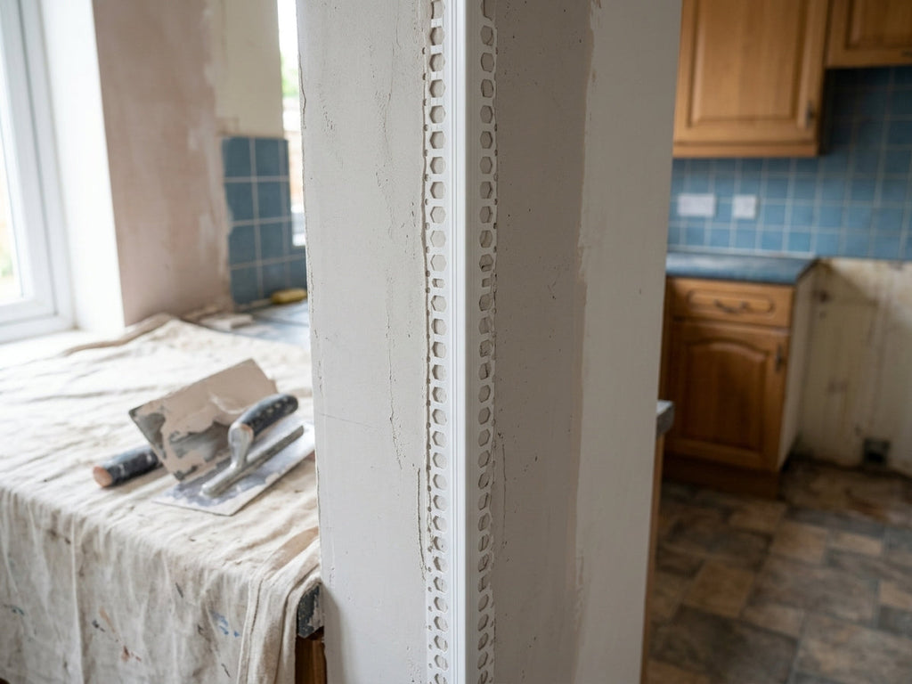 10mm Plastic Render Corner Bead White - 25 x 2.5m Lengths