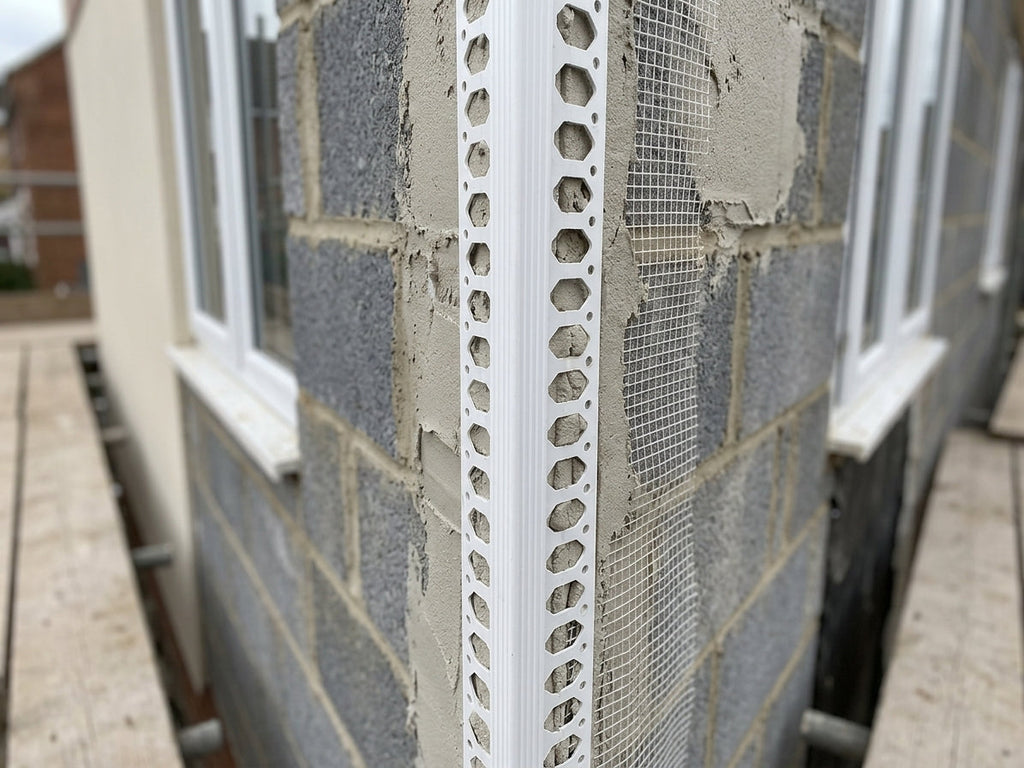 15mm Plastic Render Corner Bead White - 25 x 2.5m Lengths