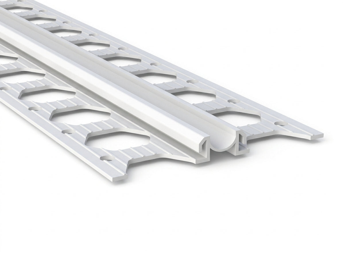 6mm Plastic Render Movement Joint White - 25 x 2.5m Lengths