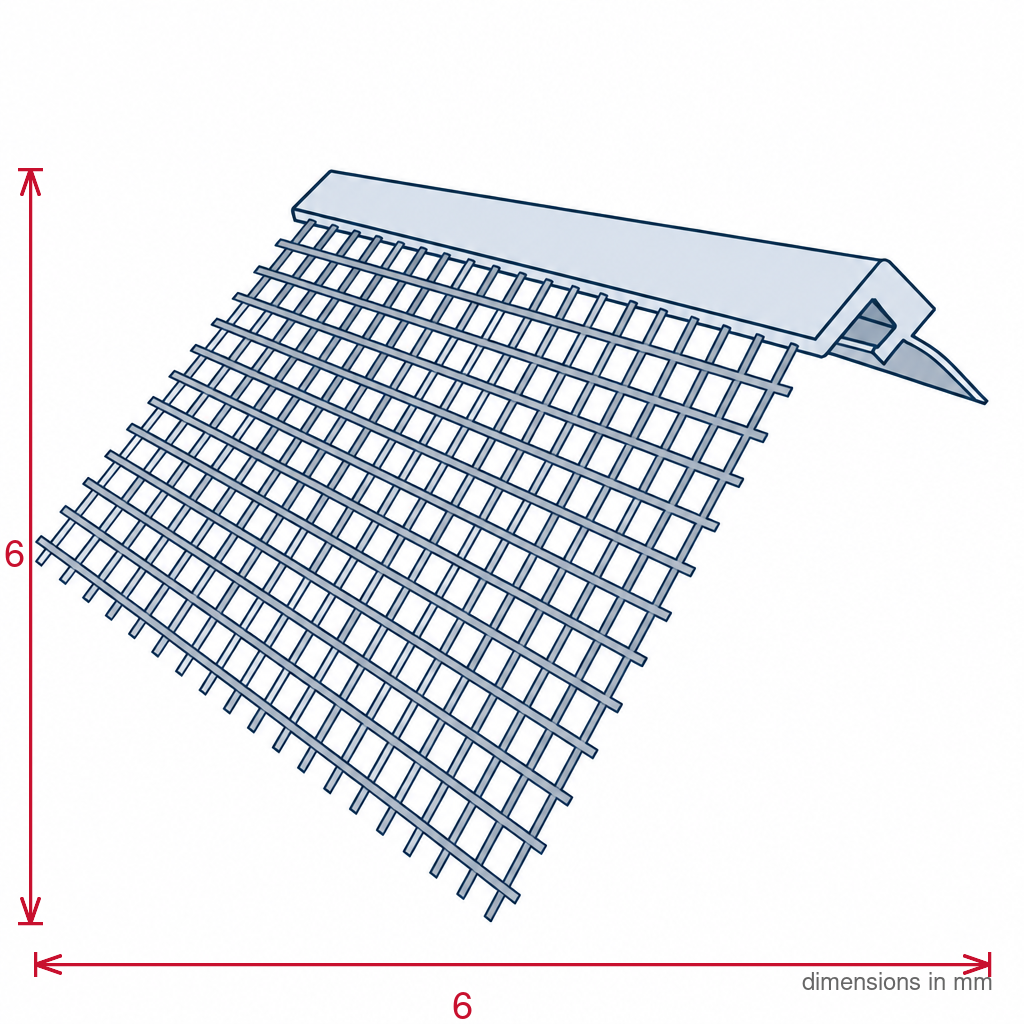 6mm Plastic EWI Reveal Bead 100mm Mesh White - 30 x 2.5m Lengths
