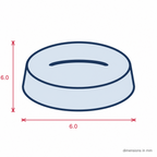 Small Round Flat Clear Adhesive Feet 10 x 21mm - Pack of 10