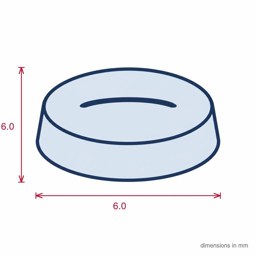 Small Round Flat Clear Adhesive Feet 10 x 21mm - Pack of 10