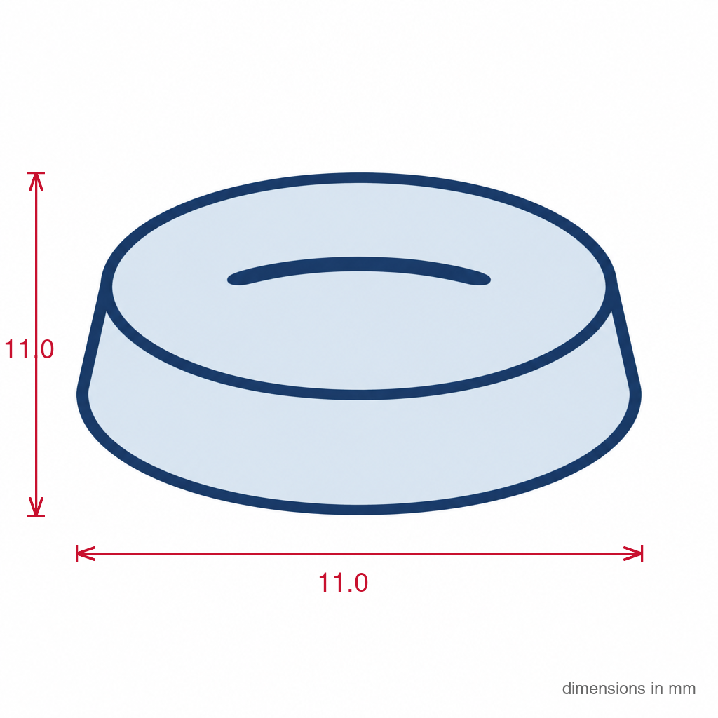 Clear Medium Round Flat 10 x 10 - Pack of 10