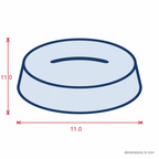 Clear Medium Round Flat 10 x 10 - Pack of 10