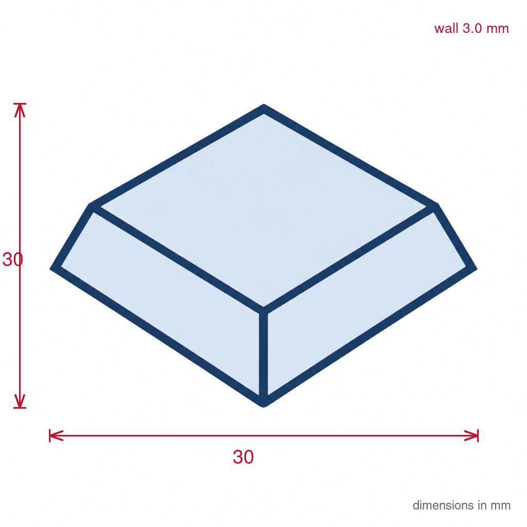 Clear Medium Square Flat 10 x 10mm - Pack of 10