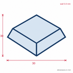 Clear Medium Square Flat 10 x 10mm - Pack of 10